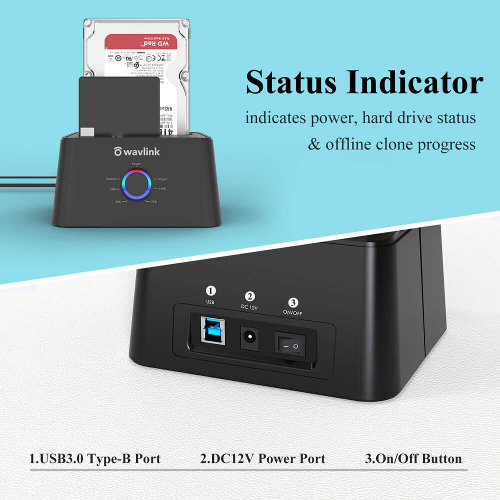 Dual Bay USB 3.0 to SATA Hard Drive Docking Station