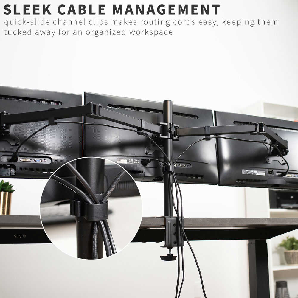 VIVO Triple Monitor Articulating Stand for Enhanced Productivity