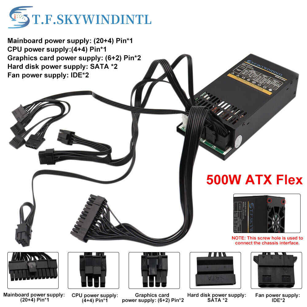 Flex 500W Mini ITX ATX 1U Fully Modular Power Supply for POS AIO Systems