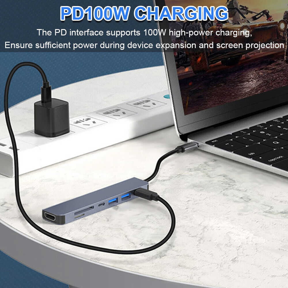 Multiport USB-C Hub Adapter for MacBook Pro/Air