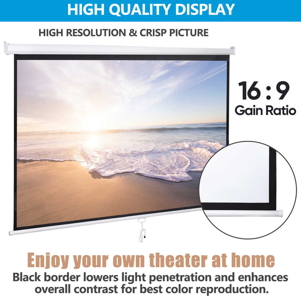 16:9 HD Diagonal Projection Screen for Home Theater