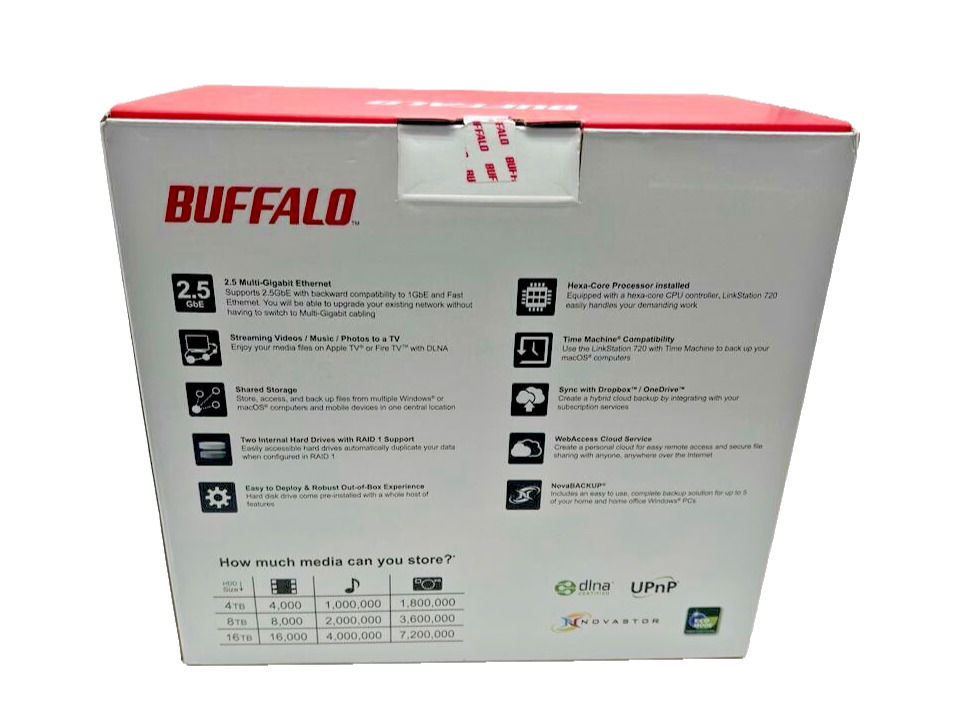 Buffalo LinkStation 720 4TB NAS with Dual 2TB Hard Drives