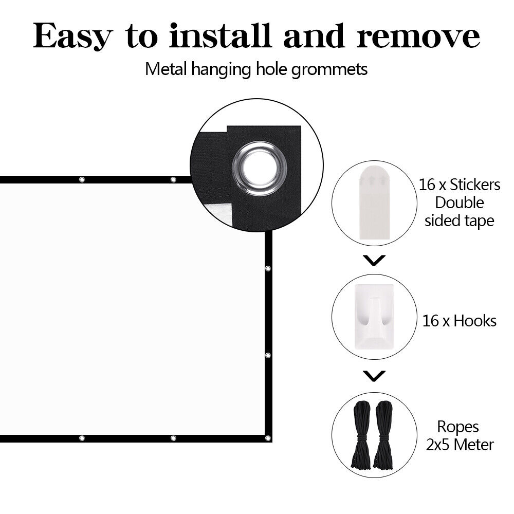 16:9 Foldable Soft Projector Screen for Home Theater