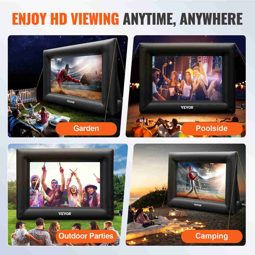 VEVOR 24FT Inflatable Outdoor Movie Projector Screen with Blower