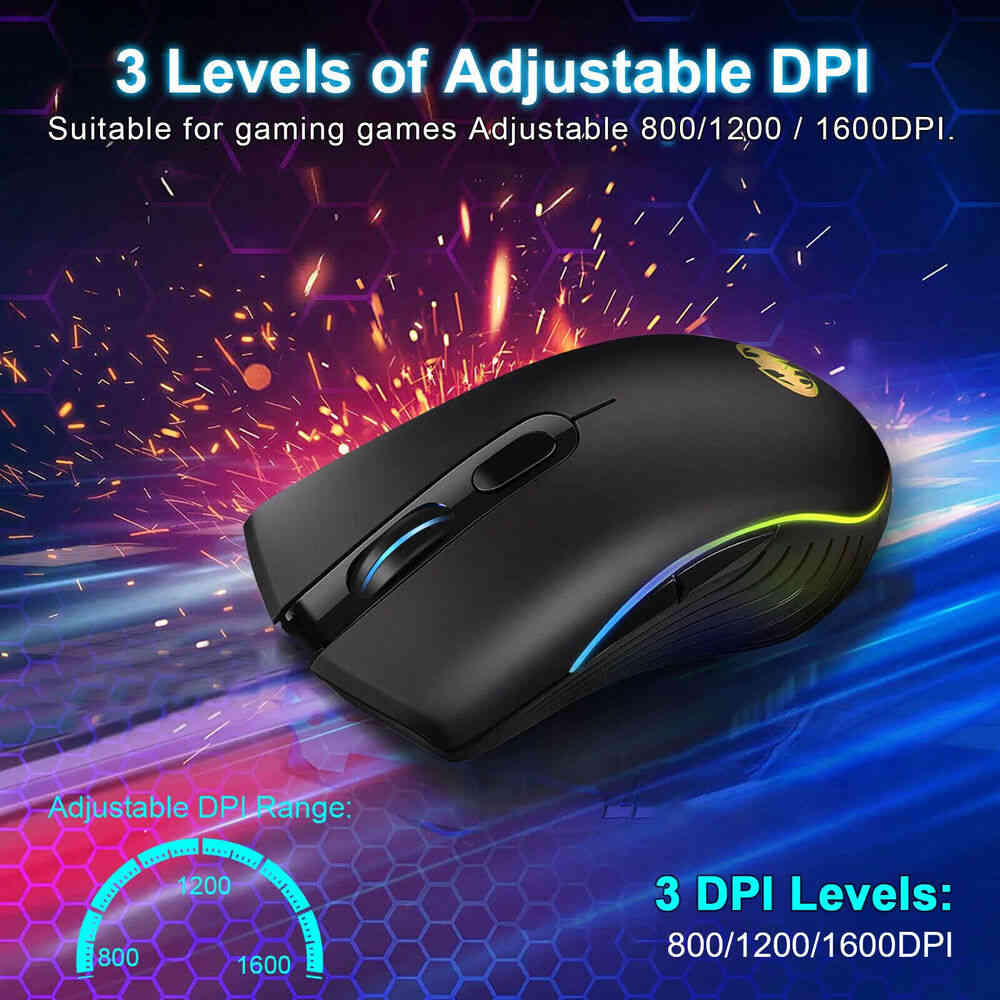 7 Color LED Backlight Wireless USB Rechargeable Gaming Mouse