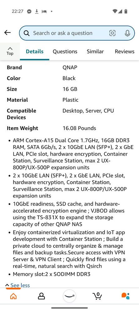 QNAP TS-831X-16G-US 8 Bay NAS Server with 16GB RAM