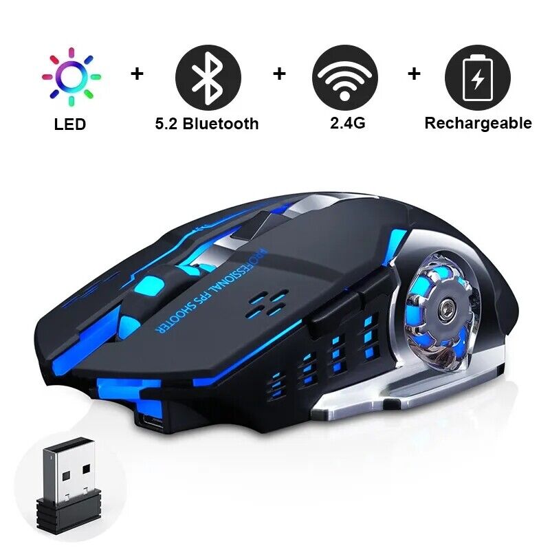 Rechargeable LED Gaming Mouse for PC and Laptop