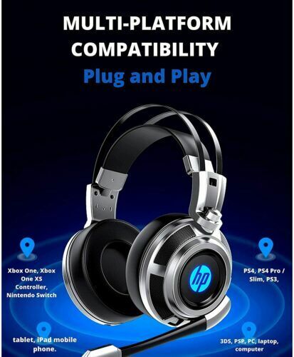 HP Wired Stereo Gaming Headset with Mic and LED Light
