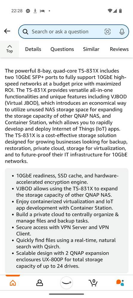 QNAP TS-831X-16G-US 8 Bay NAS Server with 16GB RAM