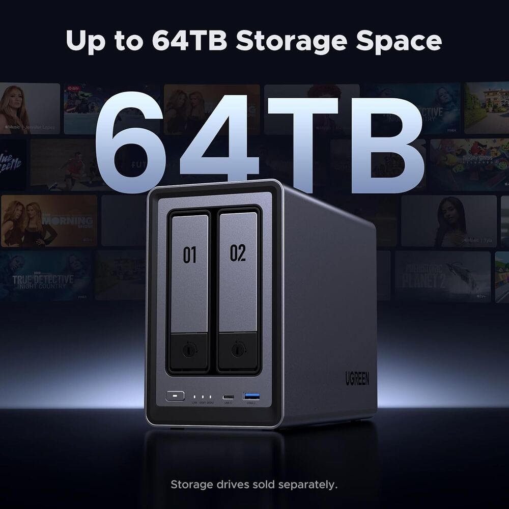 Ultra-Fast NASync 2-Bay Network Storage with 8TB Drives