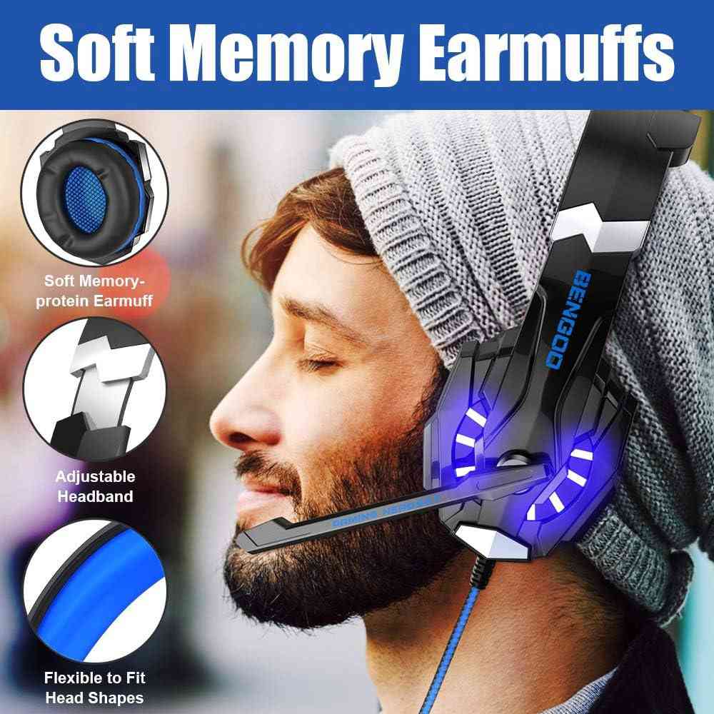 BENGOO G9000 Stereo Gaming Headset for PS4, PC, Xbox One, PS5 Controller with Noise Cancellation