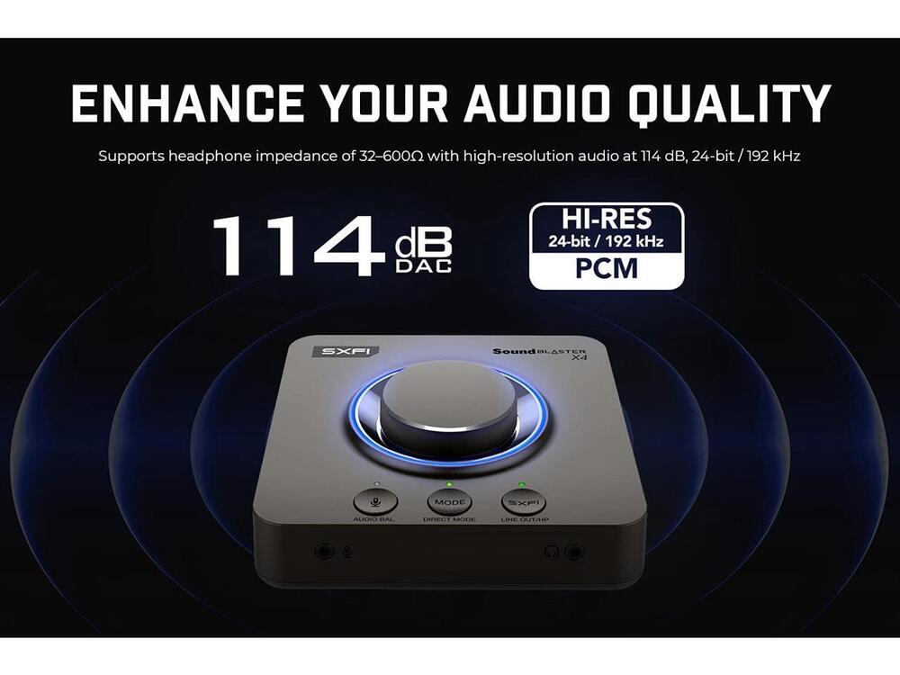 Sound Blaster X4 - High-Resolution 24bit 192kHz USB DAC & Amp Sound Card