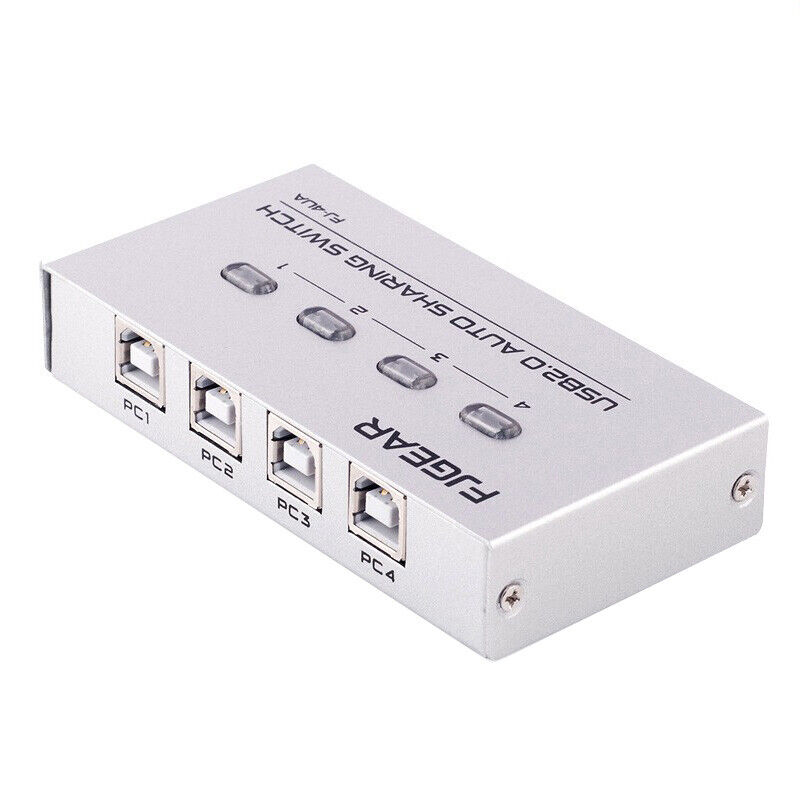 4 Port USB 2.0 Auto Sharing Switch HUB Selector Switcher for Printer