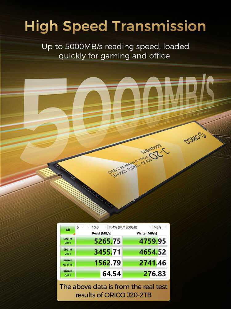 ORICO M.2 NVMe SSD 2TB PCIe 4.0 Gen4*3 Internal Solid State Drive