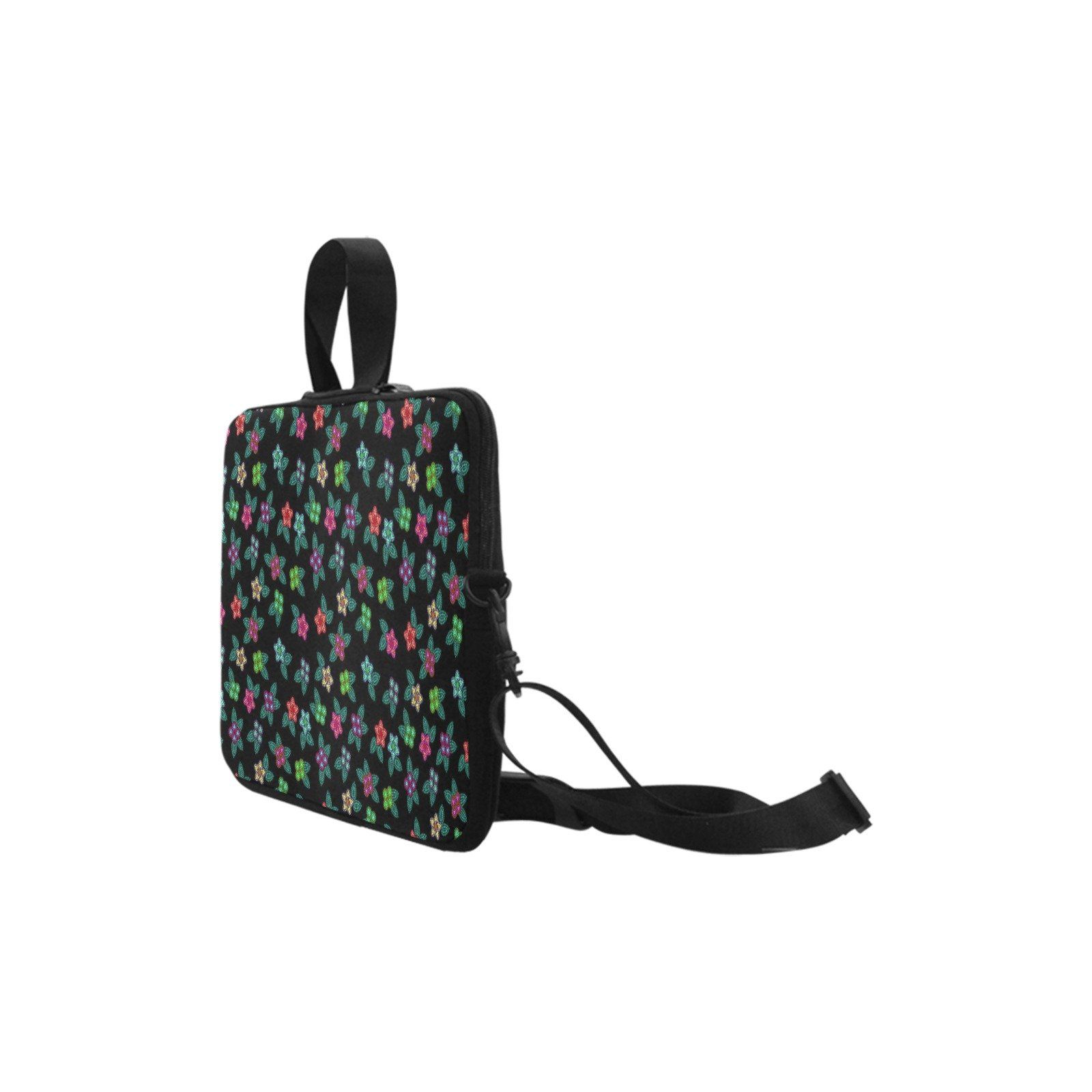 Berry Flowers Black Laptop Handbag