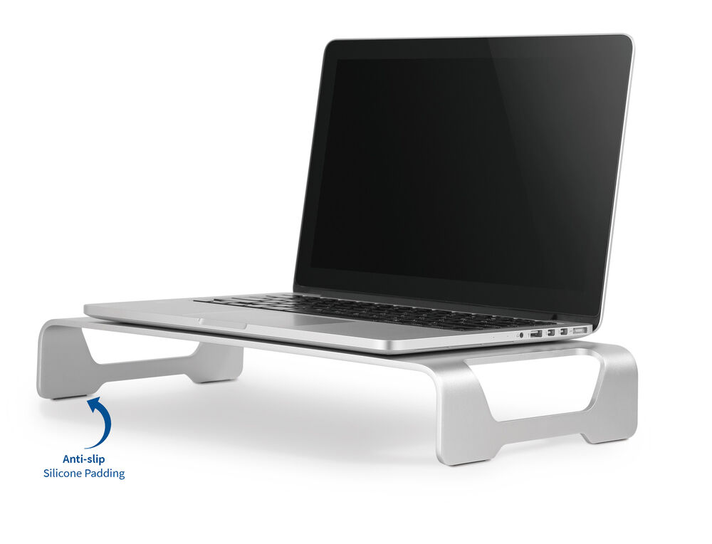 VIVO Silver Aluminum 16 Monitor Riser with Ergonomic Desk Organizer