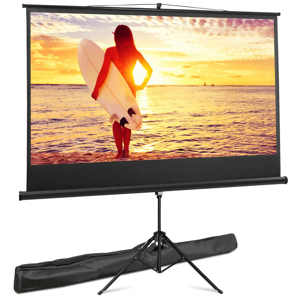 84 Inch 16:9 HD 4K Movie Projection Screen with Stand for Home Theater