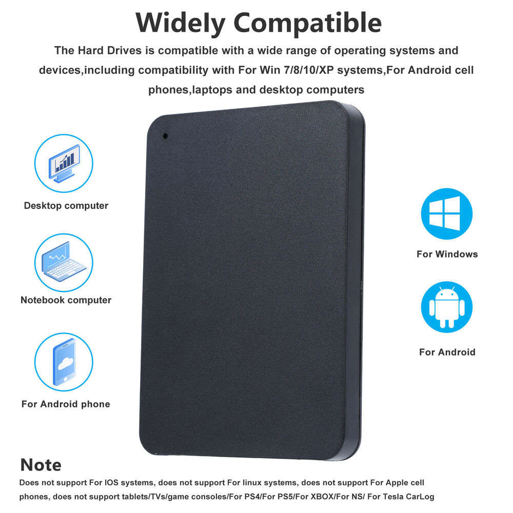 Ultra Slim USB 3.0 External Hard Drive HDD - High-Capacity Portable Storage