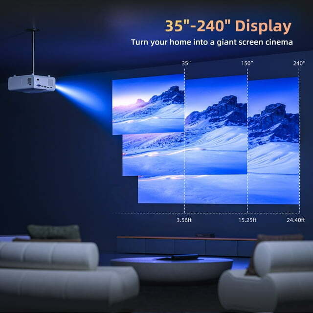 4K Projector with 5G WiFi and Bluetooth for Ultimate Home Theater Experience