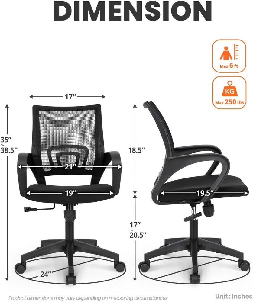 Ergonomic Mid-Back Office Chair with Lumbar Support