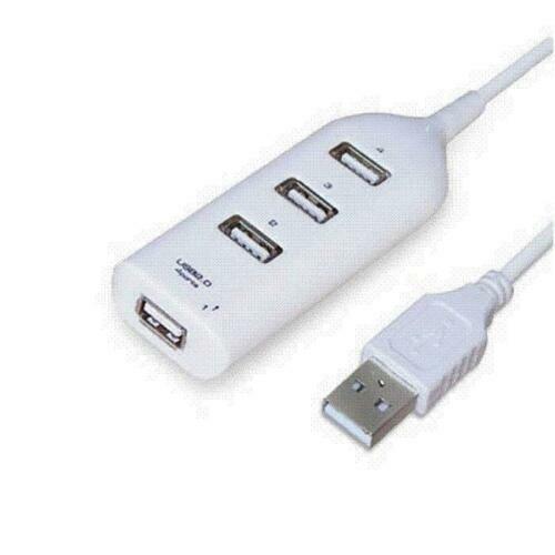 White USB 2.0 Hi-Speed 4-Port Splitter Hub