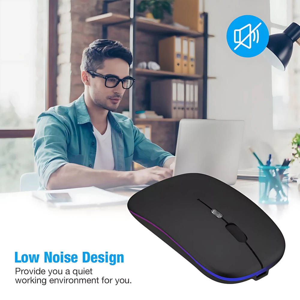 2.4GHz Wireless Optical Mouse with USB Rechargeable and RGB for PC and Laptop