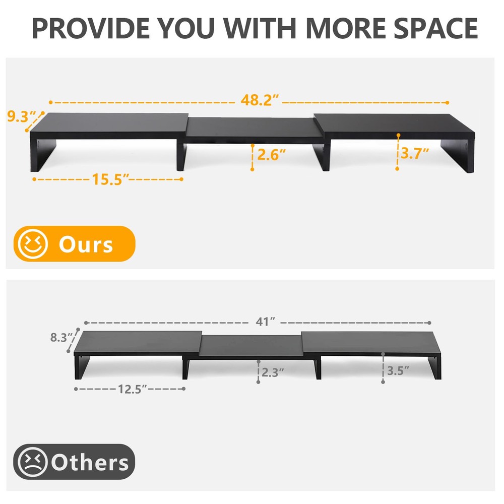 TAVR Dual Monitor Stand Riser - Office Desktop Organizer for 2 Monitors