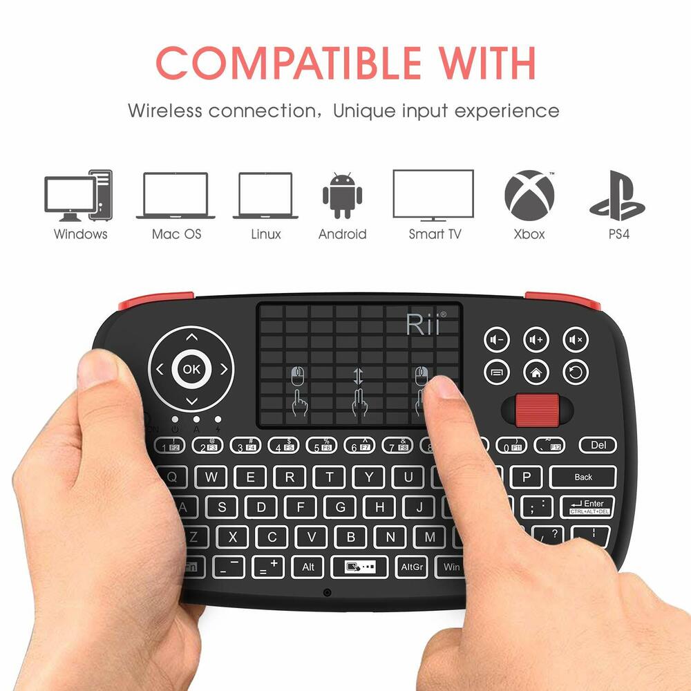 Rii i4 Bluetooth & 2.4GHz Backlit Portable Mini Keyboard