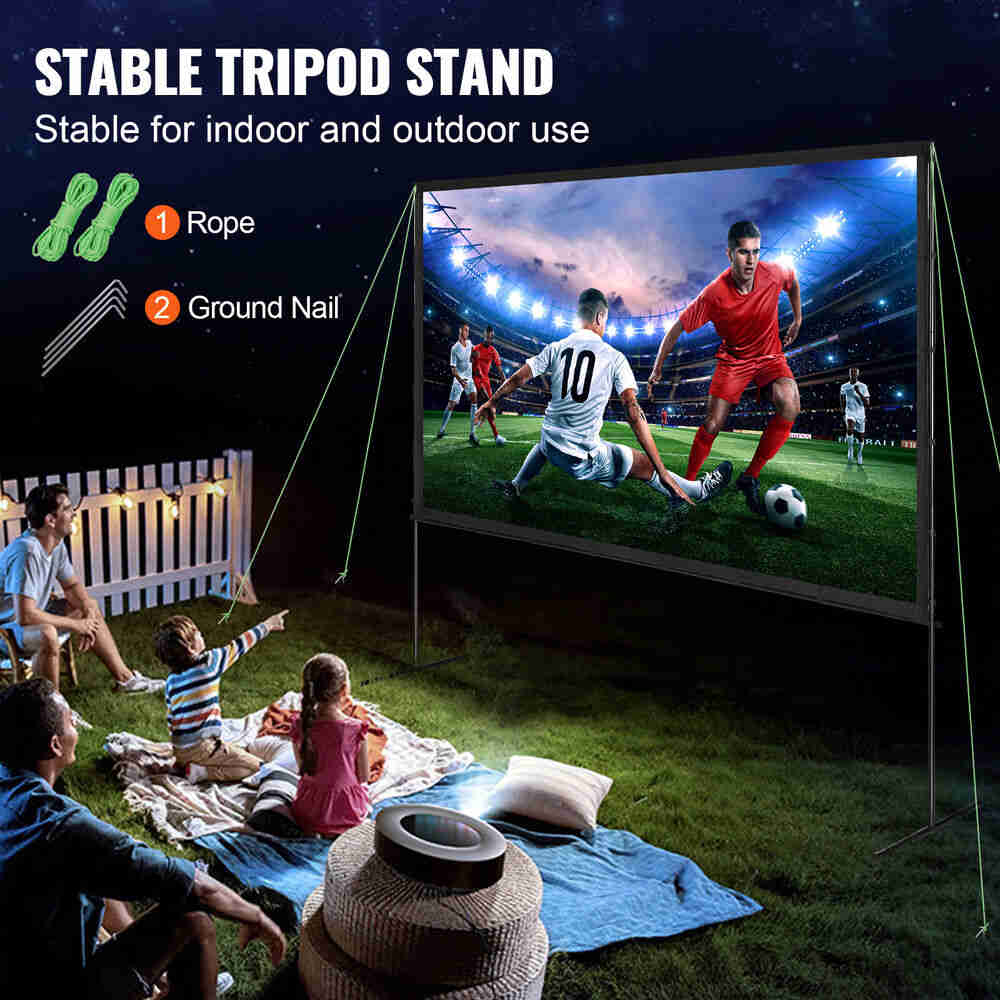 VEVOR 120 Inch 16:9 4K Projector Screen with Stand