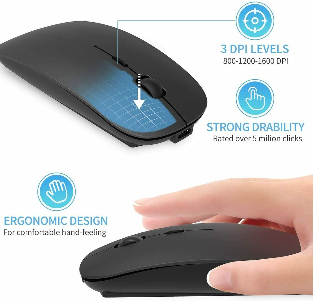 Bluetooth 5.1 Dual Mode LED Rechargeable Wireless Mouse