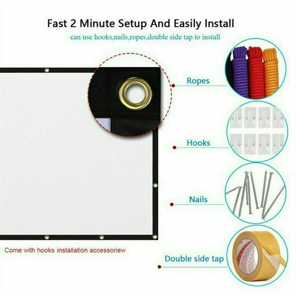 Portable Foldable Projector Screen for Outdoor and Home Cinema