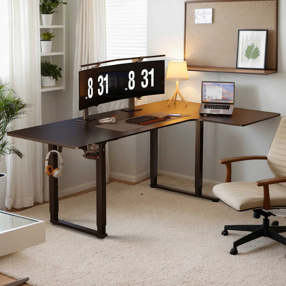 Adjustable Height Standing Desk with Spacious Office Area