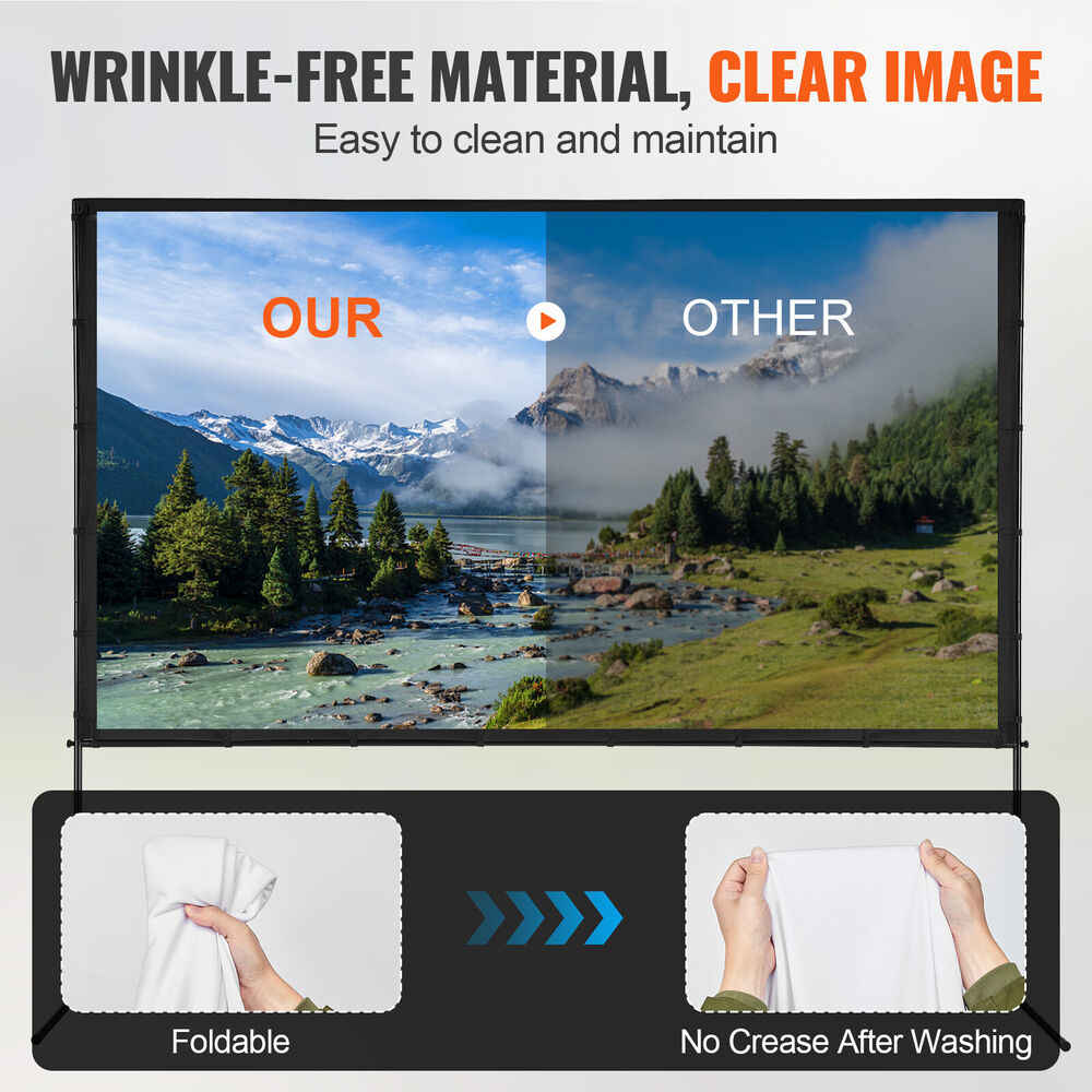 VEVOR 120 Inch 16:9 4K Projector Screen with Stand
