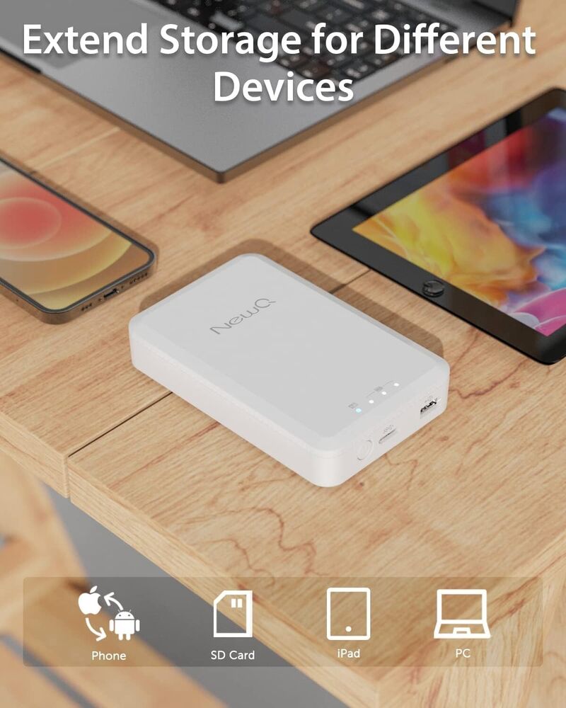 NEWQ 1TB External Hard Drive for iPhone, iPad, MacBook - USB 3.0 & 2.0