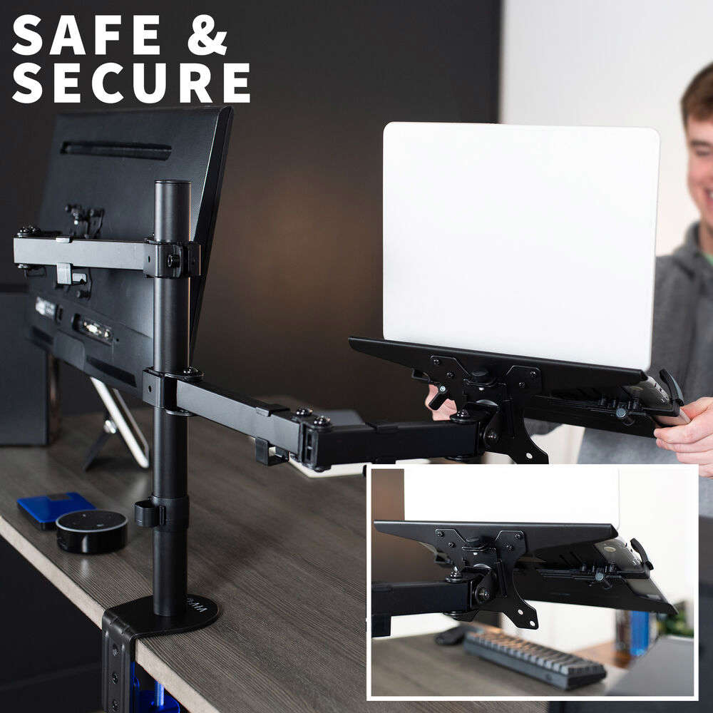 VIVO Full Motion Monitor and Laptop Desk Mount VESA Stand for 13-32 Screens