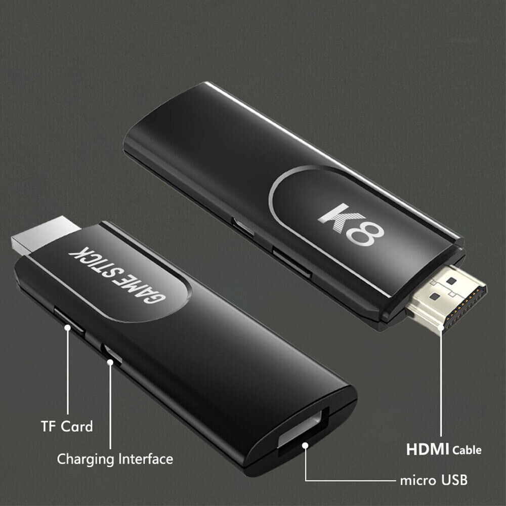 4K HDMI TV Game Stick Console with 64GB Storage and Wireless Gamepad