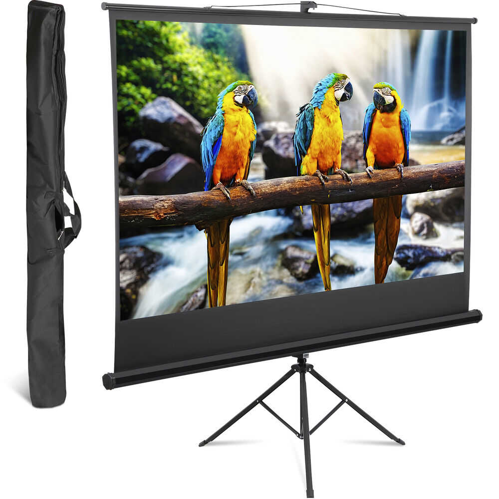 84 Inch 16:9 HD 4K Movie Projection Screen with Stand for Home Theater