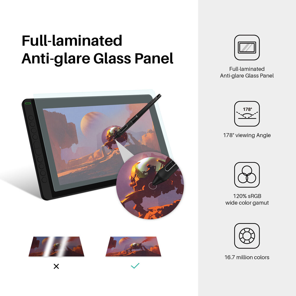 HUION Kamvas 16 (2021) 15.6-inch Graphics Drawing Monitor - Refurbished