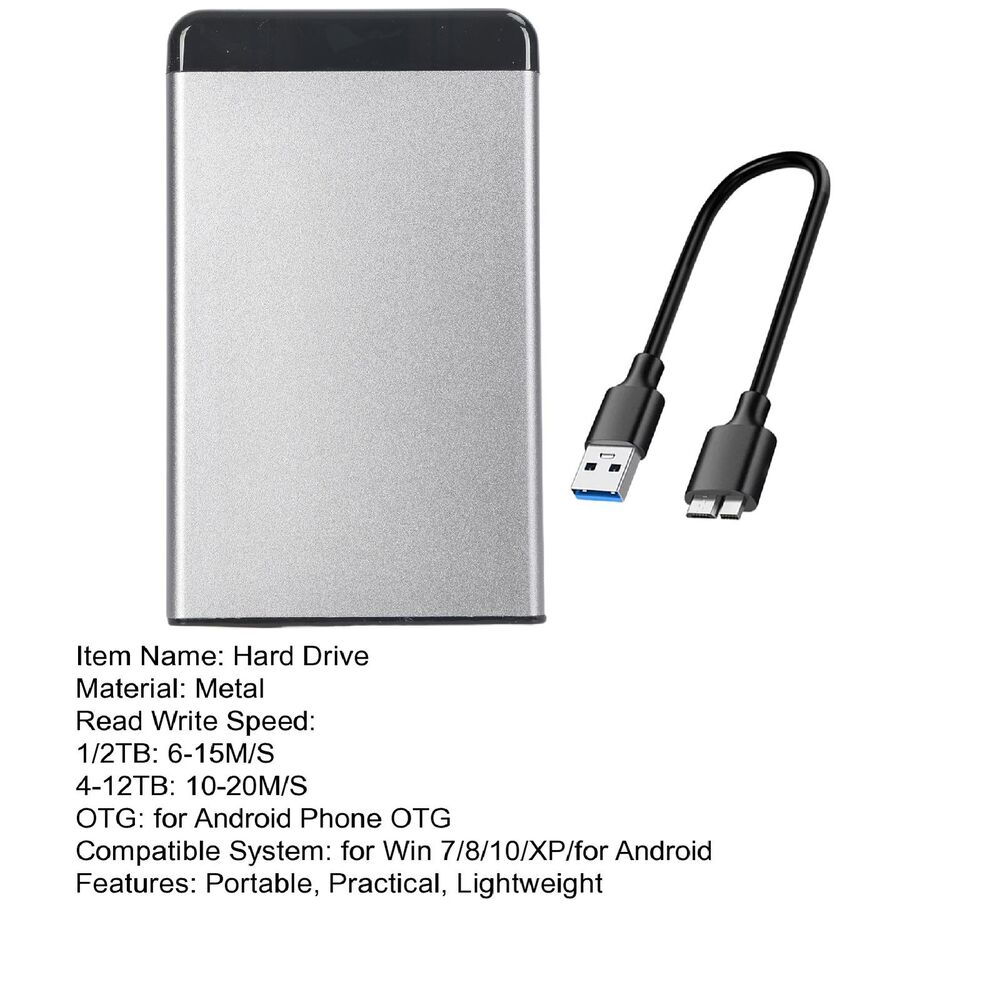 High-Capacity External Hard Drive (1TB to 12TB)