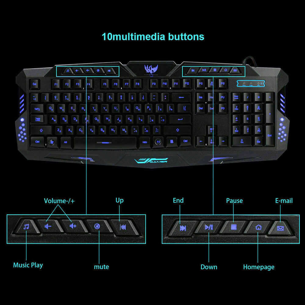 LED Backlit Mechanical Gaming Keyboard and Mouse Set