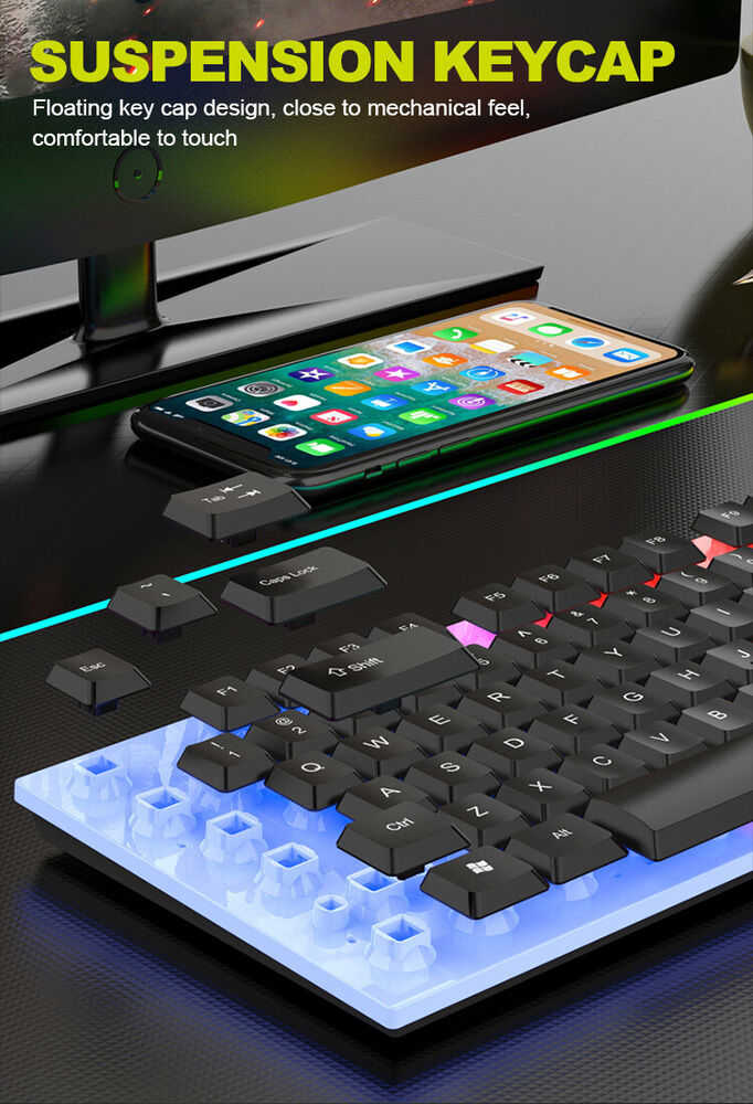 LED Backlit Mechanical Gaming Keyboard and Mouse Set