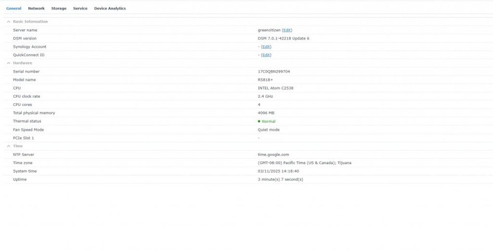 Synology RS818+ 4-Bay NAS Network Attached Storage with 6TB HDD