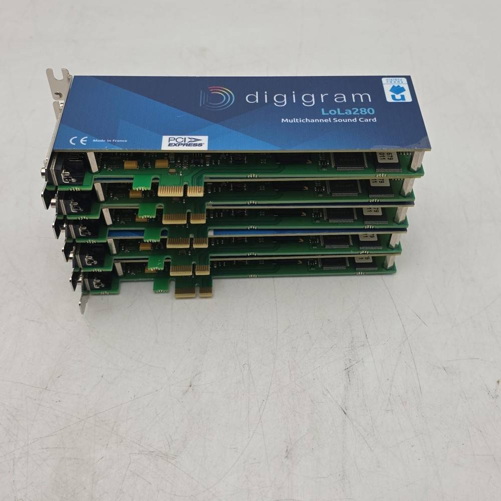 5xDigigram LoLa 280 Logging Skimmer 8 Channel HD Audio Recording PCIe x1 LP Card
