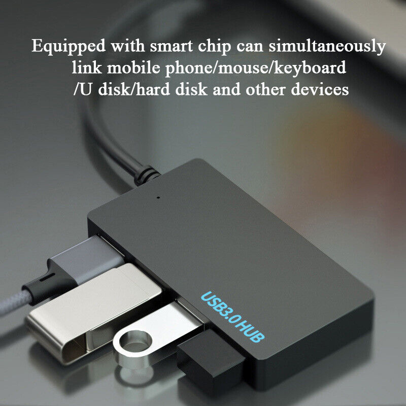 4 Port USB 3.0 Hub Multi Splitter Adapter