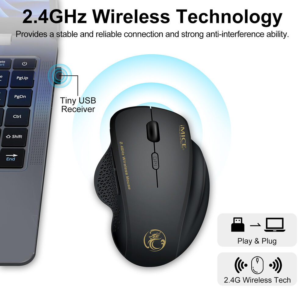 2.4GHz Wireless Optical Gaming Mouse with 6 Buttons