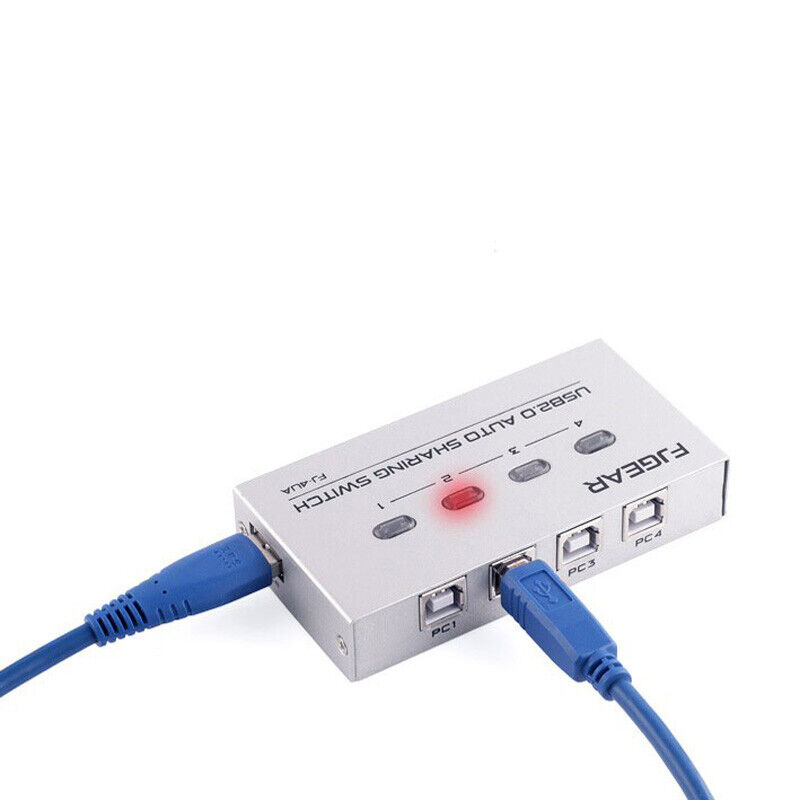 4 Port USB 2.0 Auto Sharing Switch HUB Selector Switcher for Printer