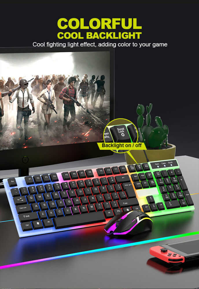 LED Backlit Mechanical Gaming Keyboard and Mouse Set