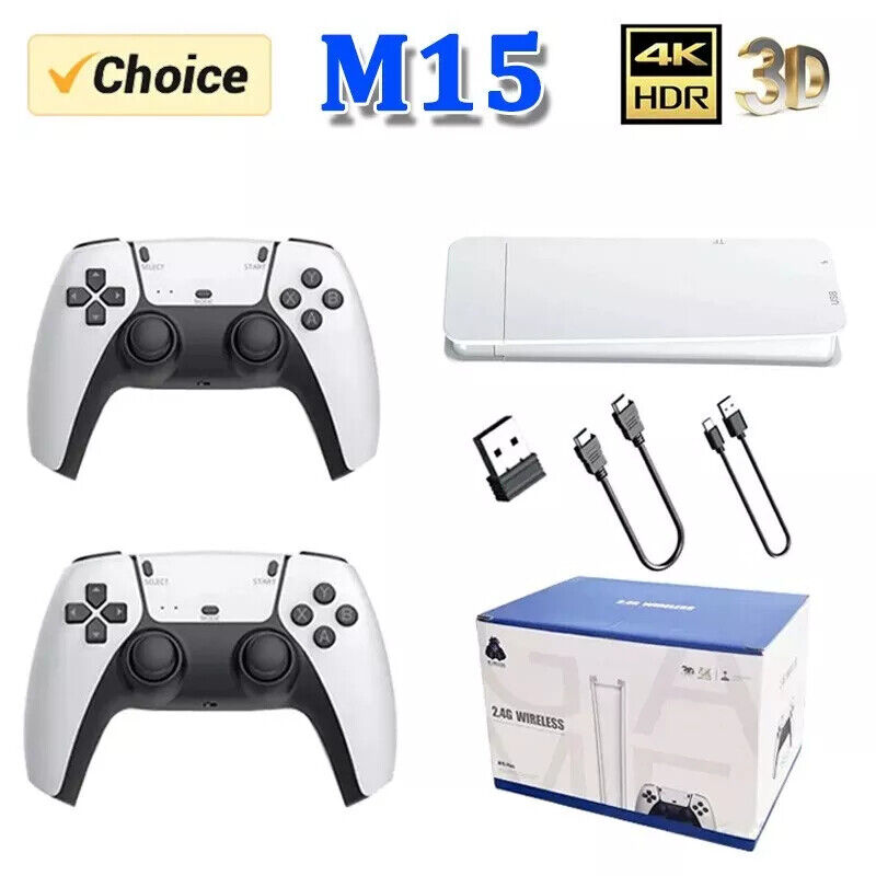 M15 4K 64G HDMI TV Video Game Stick with Gamepad and 2 Wireless Controllers