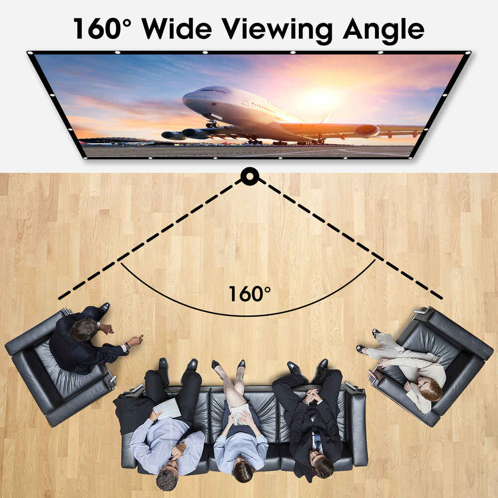 120 Inch Portable Foldable Projector Screen for HD Outdoor Home Cinema Theater