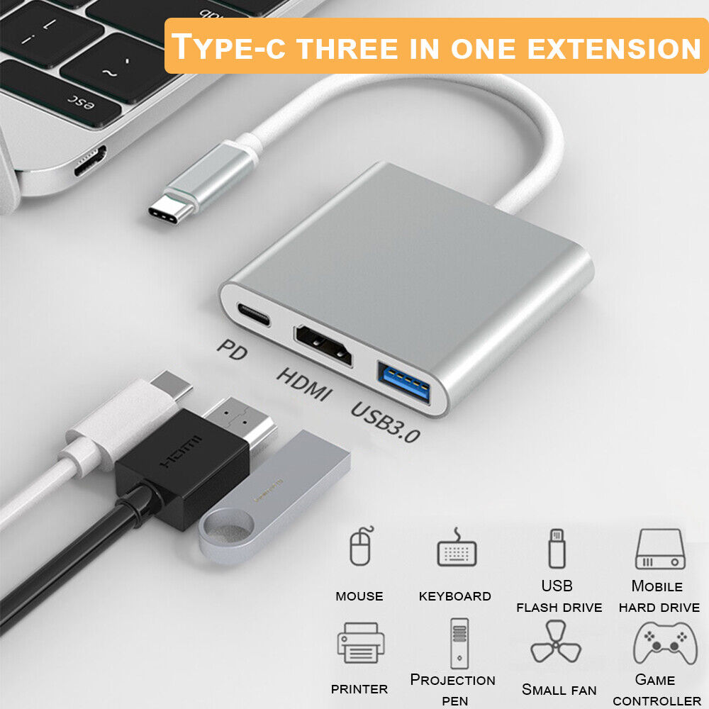 Multiport USB-C Hub Adapter for MacBook Pro/Air